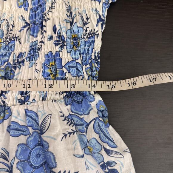 Haute Hippie Dress Womens 12 Floral Smocked Midi Ruffle Boho Mommy N Me NEW - Picture 10 of 12